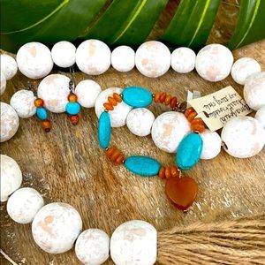 Handcrafted amazonite & turquoise bracelet set